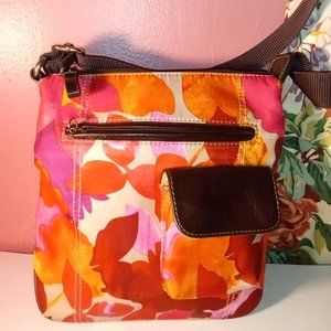 NINE & CO. FLORAL RED AND PINK CROSSBODY WOMANS HANDBAG